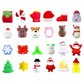 JDSTY 24Pcs Christmas Mochi Squishy Toys Christmas Toys Squishies for Kids Girls Boys Toddlers Christmas Party Favors Stocking Stuffers Gifts