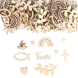 Christening Decoration – Elegant Wooden Christening Decoration, Perfect for Decoration Christening Girl and Decorative Christening Boy, Suitable for Communion, Confirmation and Baby Shower with Fish