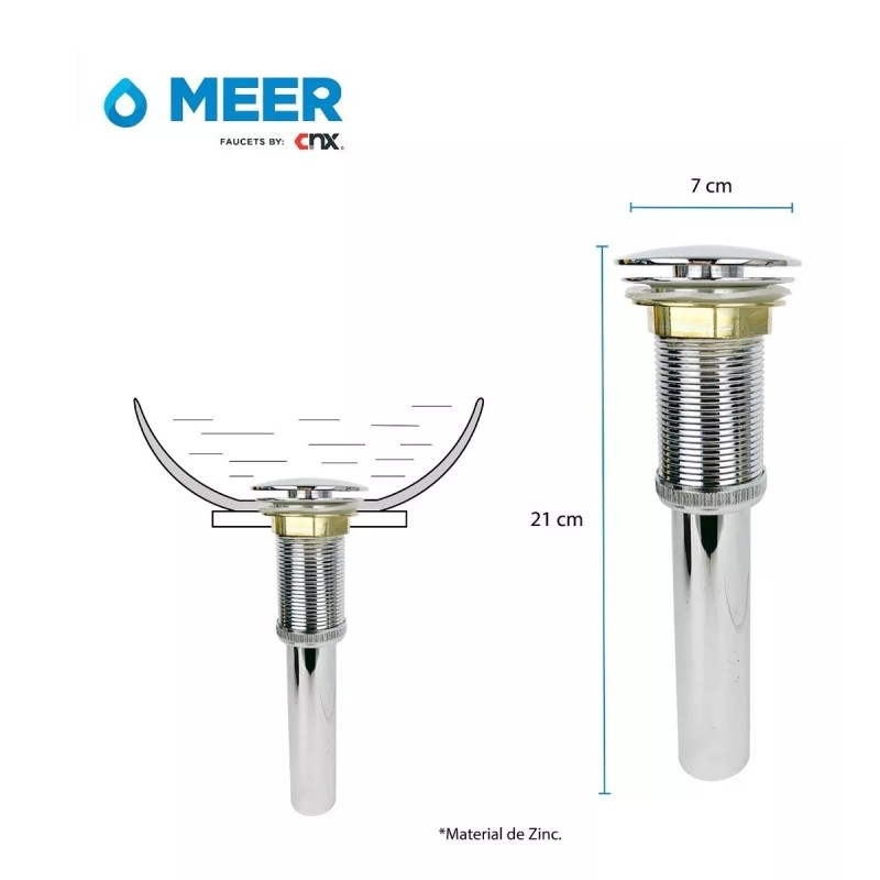 CNX Meer Faucets By Cnx Contra Para Lavabo Pop-up, Sistema