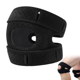 Yanlin Patella Stabilising Knee Brace, Patella Knee Brace, Adjustable Knee Braces, Adjustable Patella Tendon Bandage, Non-Slip, Shock Absorbing for Men and Women (Black)