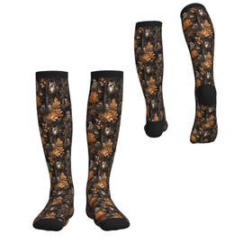 Raccoon Compression Socks Knee High Circulation Support Socks For Women Men Athletic Running Hiking Cycling Travel