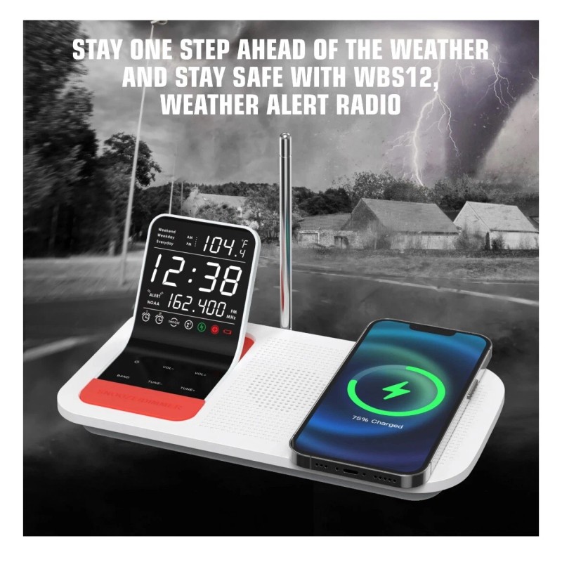 Emerson Radio NEW Emerson SmartSet Weather Band, Dual Alarm Clock