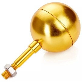 BRUBAKER Golden Flag Pole Topper Ball - 3 Inch Aluminum Flagpole Top Gold -