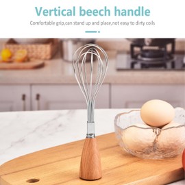 Jicyor Whisk, Vertical Whisk, Stainless Steel Whisk with Sturdy and Comfortable Handle, Mini Whisk, Small for Mixing, Beating, Foaming and Stirring