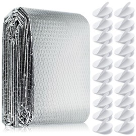 wordmouk Aluminium Bubble Insulation Foil Heat Reflective Radiator Reflector Foil Vapour Barrier Radiator Reflector Panel Thermal Insulation Roll for Wall Loft Boat Caravan Home Shed Auto 0.6x3 m