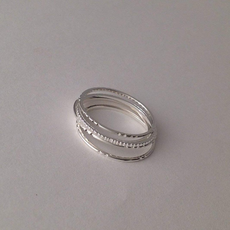 Sterling Silver Ring Thin Silver Ring Set of 5 Silver