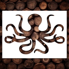 Octopus Stencil Template - Reusable Ocean Creatures Octopus Stencils for Painting on Wood, Glass, Wall Rock, Walls, Canvas, Glassware, Spray Painting, Airbrushing, Crafts (8.5x11)