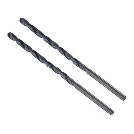 CoCud Rotary Drill Bit 5.8 mm Drilling Diameter Black Oxide Heavy Duty Steel Extra Long Straight Shank - (Use: for Stainless Steel Alloy Metal) Pack of 2