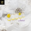 Smile Yellow Handmade Nail Tips - Short C Curve Coffin