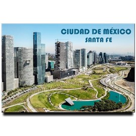 Mexico City Fridge Magnet Santa Fe Business districts Refrigerator Door Photo Magnet Travel Souvenir