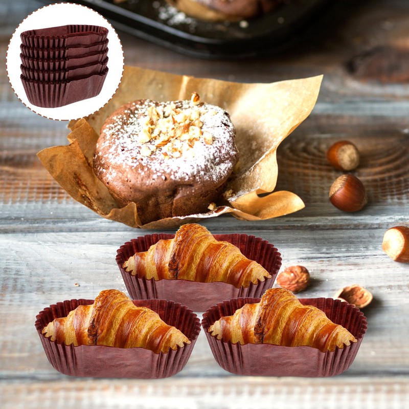 Garneck 1000pcs Mini Loaf Pan Liners Oval Baking Cups and