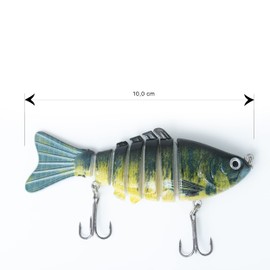 EasyHooking Pike Zander Perch Wobbler Set 11-Piece Predator Fishing Set Bait with Joint for Realistic Running - 5 Artificial Baits 10 cm / 15 g + 5 Steel Leaders + 1 Storage Box