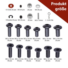 GIONAR 500 Piece Universal RC Screw Set for RC Cars Trucks Crawler, M3 M4 Allen Screws Nuts Shell Buckles, Includes Magnetic Screw Tray for Easy, RC Repair Tool Kit