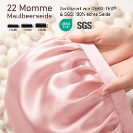 LitBear 22 Momme Silk Bonnet for Sleeping - 100% Mulberry Silk, Silk Bonnet with Elastic Band, Breathable and Adjustable Sleep Cap for Curly Hair