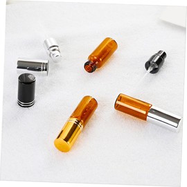 IWOWHERO Lotion Bottle Set Pump 6pcs Portable Travel Bottles for Shampoo Body Wash Essential Oils Brown Color Random Style