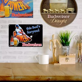 Budweiser Beer Metal Sign -This Bud’s For You, Bar Decor, Man Cave, Chicago Cubs