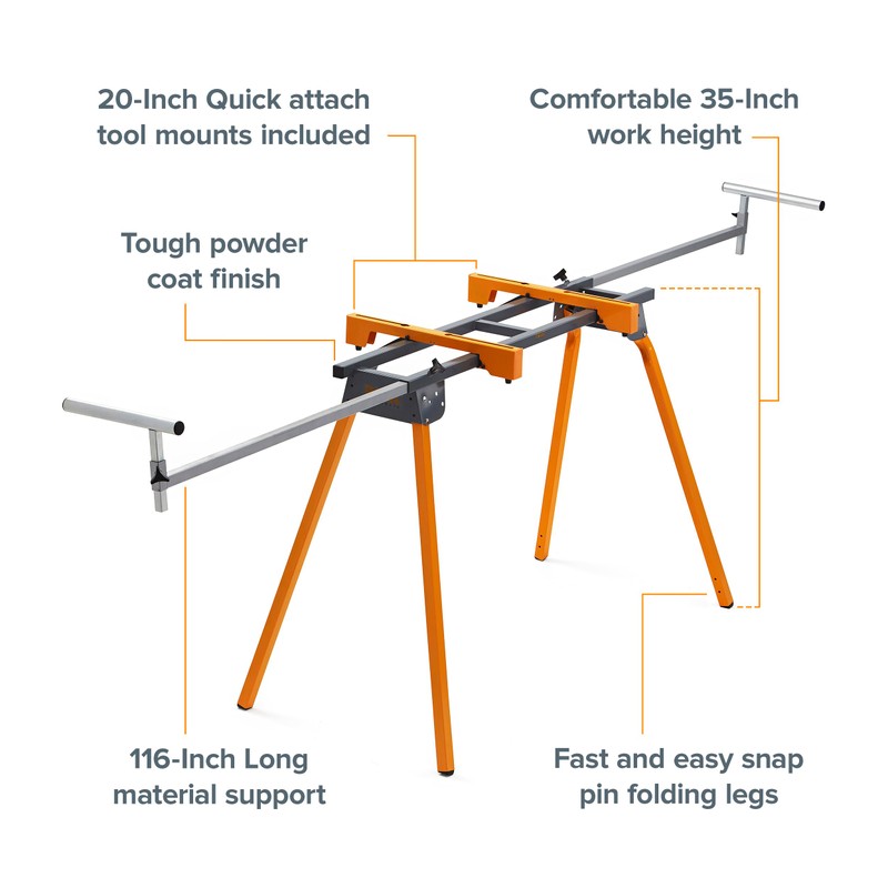 BORA Universal Miter Saw Stand with Quick Release Tool Mounting