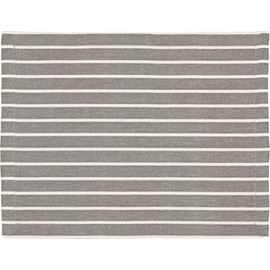 365methods Gabrielle Placemat Lunch Mat 100% Cotton Simple Stripe 17.7 x 13.8 inches (45 x 35 cm) Gray