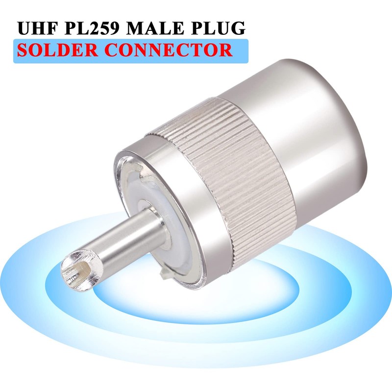 TUOLNK PL-259 Crimp Connector UHF Plug Adapter for RG58 RG400