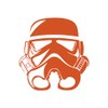 Stormtrooper Helmet Silhouette Vinyl Sticker Car Decal (6" Orange)