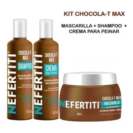 Nefertiti Kit Chocolat Max Shampoo mascarilla crema Peinar                                                                                            