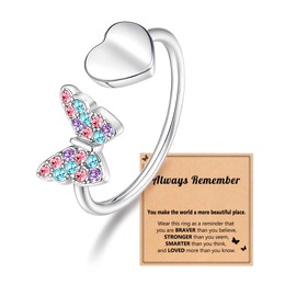 BxkSky Rings for Girls Kids Jewelry 6 8 10 12 Year Old Birthday Stocking Stuffers Christmas Gifts for Tween Teen Girl Trendy Stuff