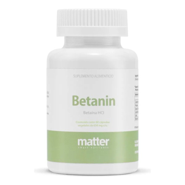 Matter Smart Nutrients Betaína Hcl, Mejora Digestión, 60 Cápsulas, Betanin, Matter Smart Nutrients, Sabor N/A