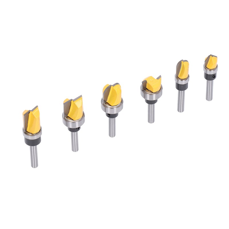 6Pcs Flush Trim Bit 6mm Shank Pattern Router with Bearing