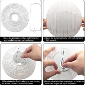 Lanterns, Pack of 20 White Lanterns, Outdoor Weatherproof, Paper Lantern for Birthday Party, Wedding, Camping Decoration, Five Each (15 cm, 20 cm, 25 cm, 30 cm)