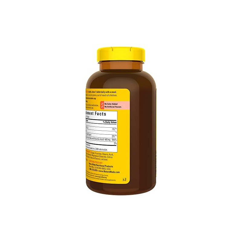 Nature Made Chewable Vitamin C 500 mg, Dietary Supplement for