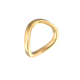 Elli Women's Stacking Basic Wave Filigree Gold Ring, Brass, No Gemstone