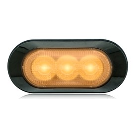 Maxxima M20383YCL Amber 3-LED Ultra-Thin Profile Warning Light with Surface Mount and Clear Lens