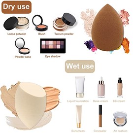 12 piezas de set de esponjas de maquillaje profesional, sin látex, suaves y perfectas para aplicar polvo, esponjas multicolores para mezclar cosmético