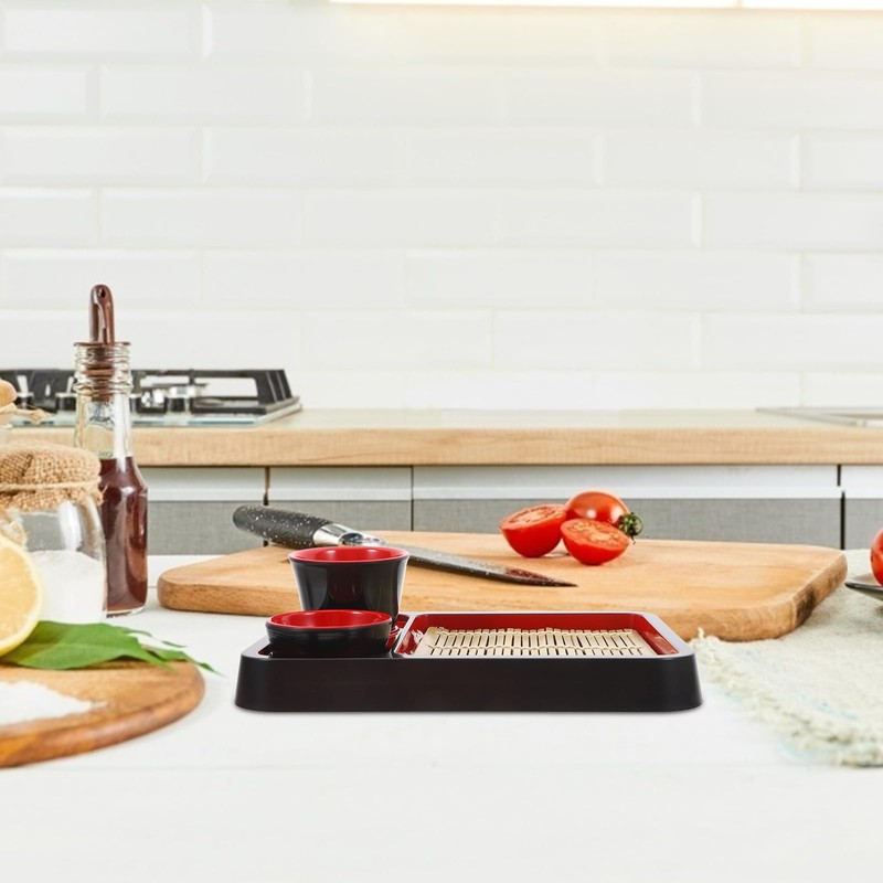 DECHOUS Soba Noodle Plate: 2 Sets Japanese Cold Soba Noodle