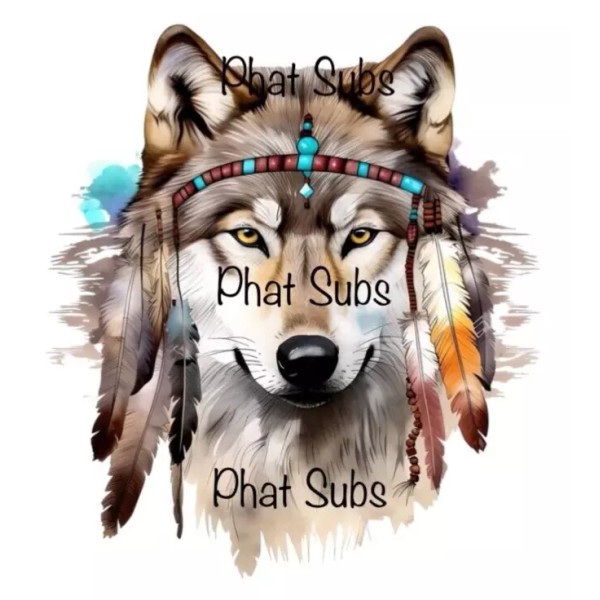 Unbranded Sublimation Print Native Wolf Ready to Press Heat Transfer