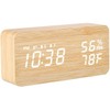 REDGO Digital Alarm Clock, Wooden Clock,USB Charging,Desk Clock/Bedside/Alarm Clock for