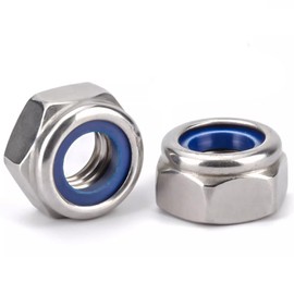 Drenky Nut M5 Pack of 25 Self-Locking Nuts Locking Nuts Hex Nuts DIN 985 Stainless Steel Nut Silver A2 V2A Screw Nut M5 Metric Thread