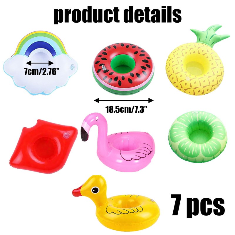 dinghaole 7 PCS Inflatable Pool Drink Holders - Floating Cup