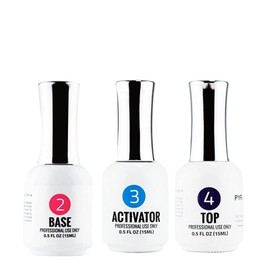 Tori Mika Pyramid Dip Liquid Set Powder Nail Kit Starter - Base Coat, Activator, Top Coat, Work with Acrylic and Dipping Powder French Manicure Art DIY Professional Salon (SET 3 DIP LIQUID)