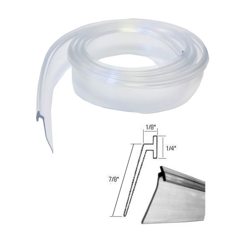 Angled Slide-in Clear Vinyl Framed Shower Door Drip Sweep -