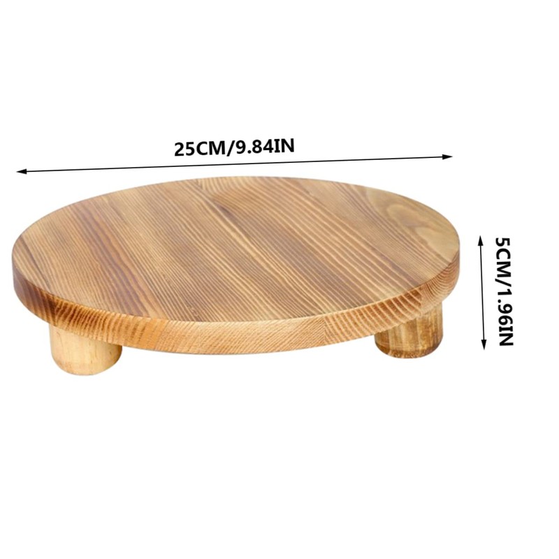 WOONEKY Desktop Storage Base Flowerpot Holders Wood Pedestal Flower Pot