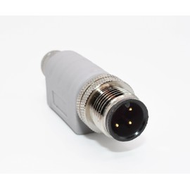 Adaptador eléctrico M12 macho a M8 hembra de 3 pines codificado en A, 60 V, 3 A, CE (3 pines, 1)
