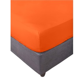 Miracle Home Soft and Comfortable Elastic Fitted Sheet 50% Cotton 50% Polyester Orange 135 x 200
