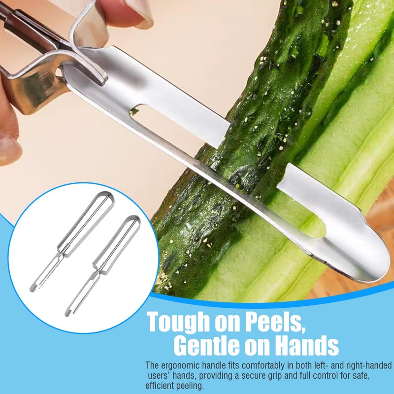 2 Pcs Stainless Steel Vegetable Peelers, Kitchen Potato Carrot Peelers