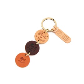 IL BISONTE Key Holder, Key Ring, Leather, Genuine Cowhide, Women's, Men's, Unisex, Brown x Yakenume