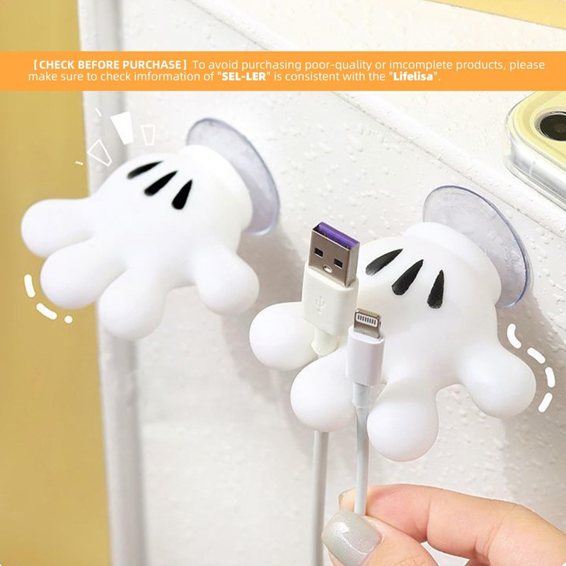 Lifelisa Cute Hanging Toothbrush Holder, Hand Wall Hanging Utility Suction