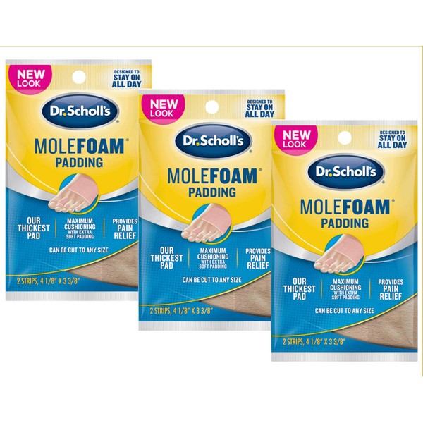 Dr Scholls Mole Foam 70 Inx 34 In, 2 Count (3 Pack) Packaging May Vary