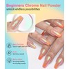 Gold Chrome Nail Powder BISHENGYF -【Fairy Effect】Pink Chrome Nail Powder