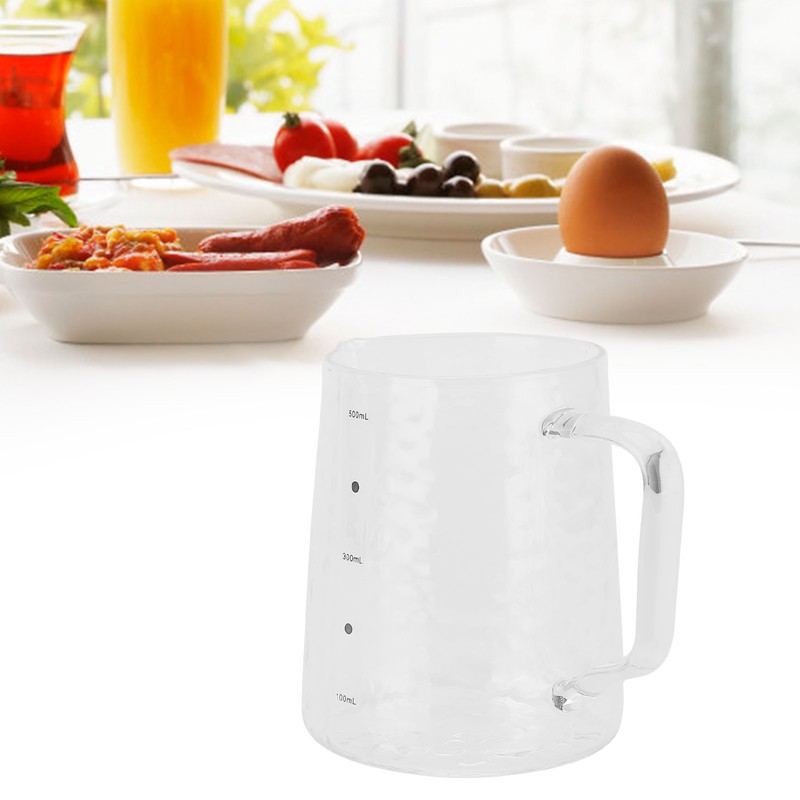 500ml Coffee Milk Cup Thicken Glass Measuring Frothing Cup for