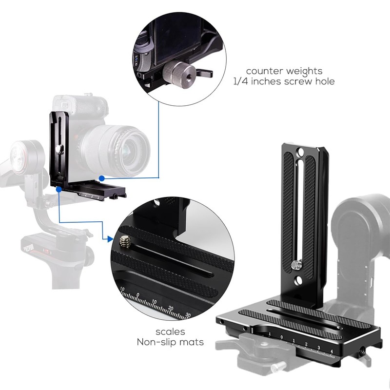 EaxanPic Aluminum L Bracket Vertical Horizontal Switching Quick Release Plate